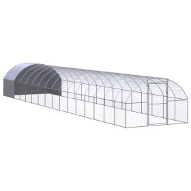 Outdoor Chicken Coop 9.8'x52.5'x6.6' Galvanized Steel